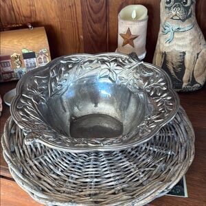Silver Lenox  Decorative Bowl with Leaf Design